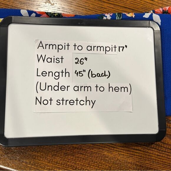 Floral Blue fake Wrap cold shoulder Dress with thin belt size small - Picture 11 of 13